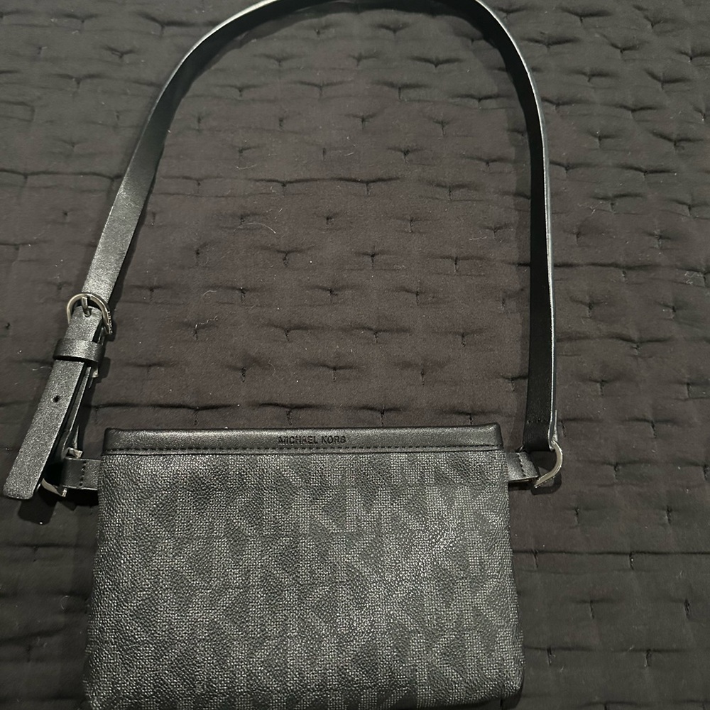 Michael Kors Charcoal Monogram Belt Bag
